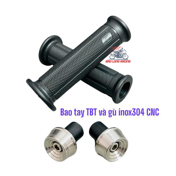 Bao tay TBT kèm gù INOX304 mẫu THÁI lõm V3 gắn xe máy Sirius Wave Dream Exciter Winner Sonic Satria Airblade SH....