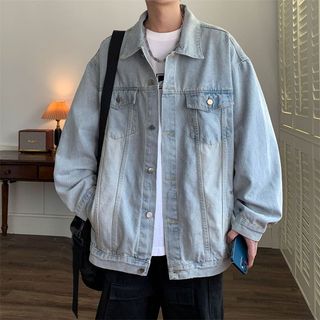 Áo Khoác Jeans Bò Denim Jacket Nam Nữ Avocado Unisex Hàn Quốc Bigsize Wash Đen xanh cao cấp