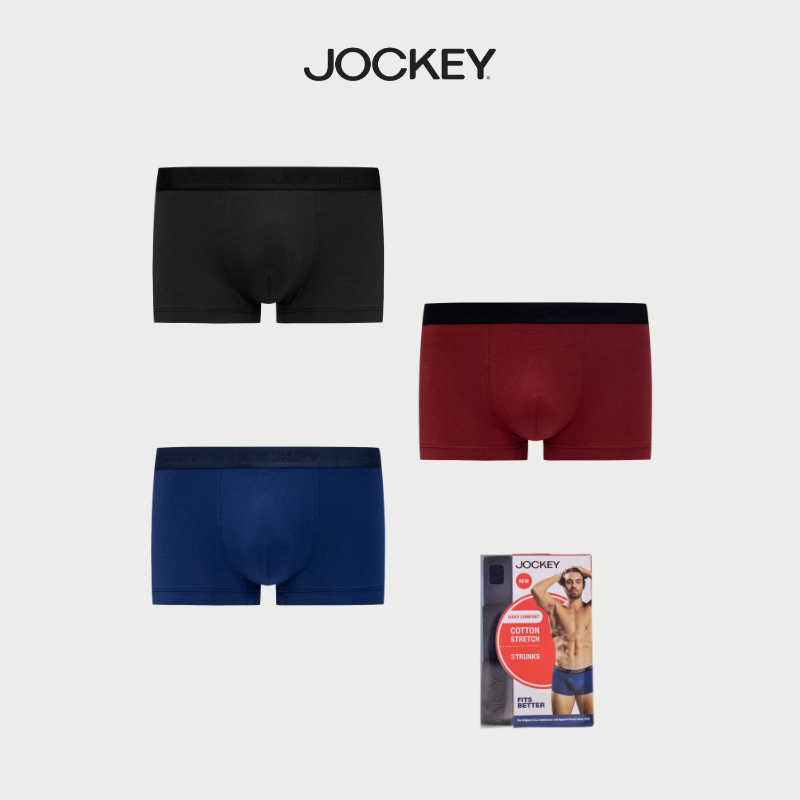 Ảnh Combo 3 Quần lót Nam Jockey Cotton 4 chiều dáng trunk - J4014 1