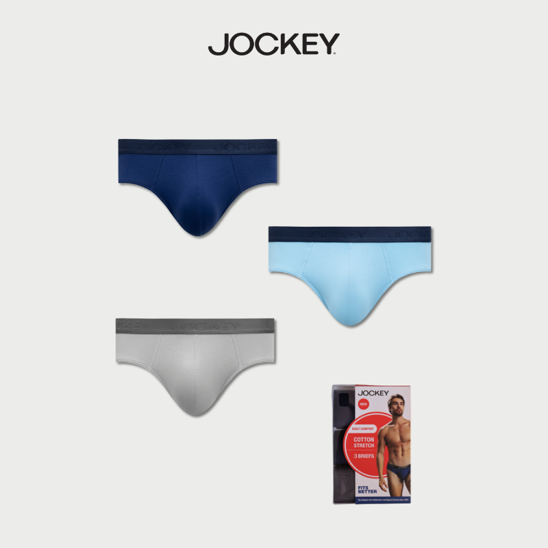 Ảnh Combo 3 Quần lót Nam Jockey Cotton 4 chiều dáng brief -  J4013 1