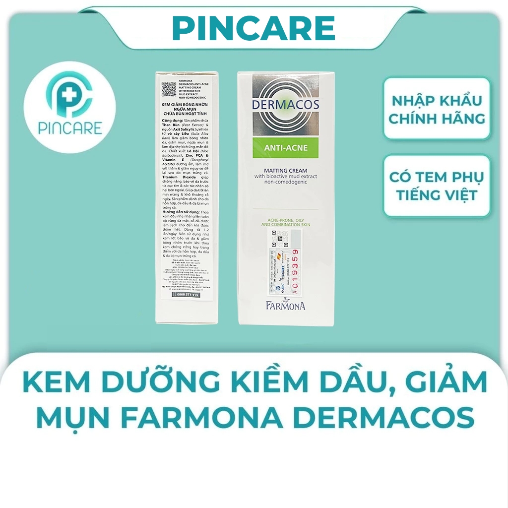 Kem dưỡng cấp ẩm Farmona Dermacos Anti Acne Matting Cream dung tích 50ml