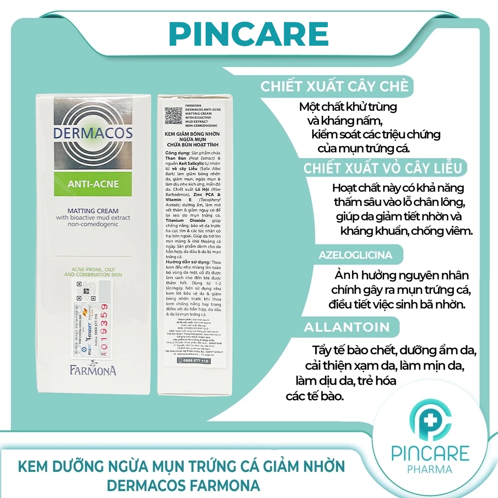 Kem dưỡng cấp ẩm Farmona Dermacos Anti Acne Matting Cream dung tích 50ml