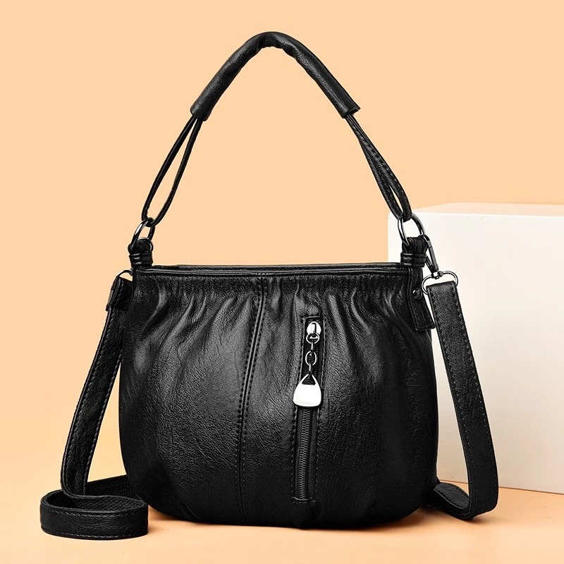 Túi xách nữ da mềm dáng bầu Quảng châu kích thước 22x18x12cm BAU145 Mun Store 94