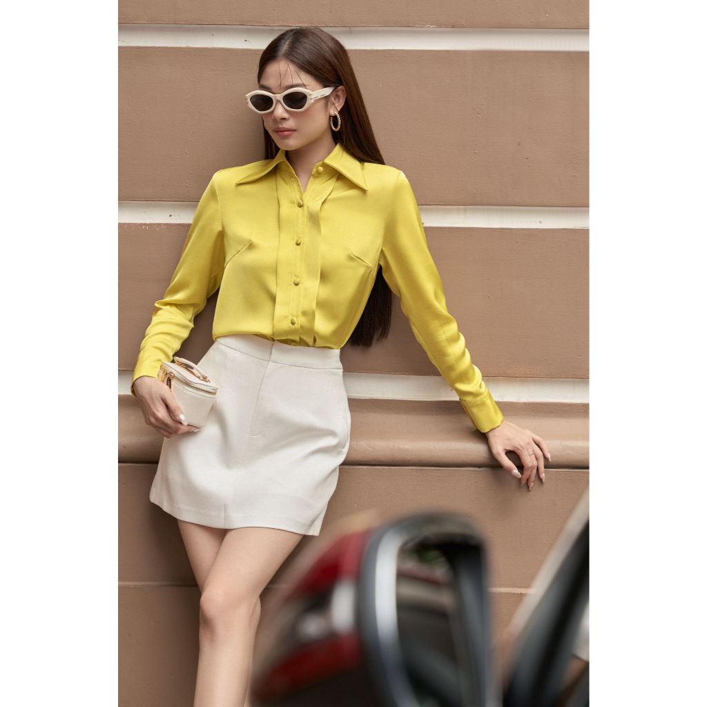 Vella Fashion set áo sơ mi nữ tay dài phối chân váy mini VA24061 VV24062