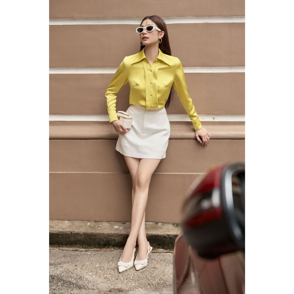 Vella Fashion set áo sơ mi nữ tay dài phối chân váy mini VA24061 VV24062