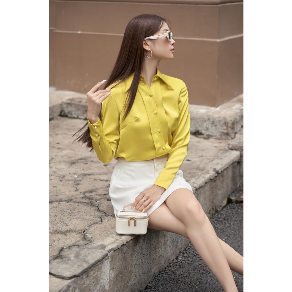 Vella Fashion set áo sơ mi nữ tay dài phối chân váy mini VA24061 VV24062