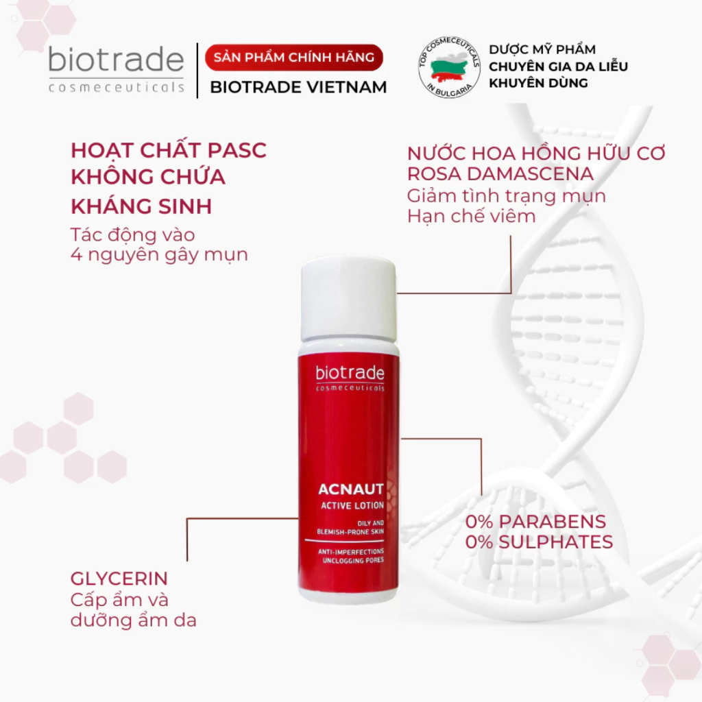 [HỎA TỐC HN] Dung dịch chấm mụn BIOTRADE ACNAUT ACTIVE LOTION 15ml giảm mụn sưng - Skin Studio