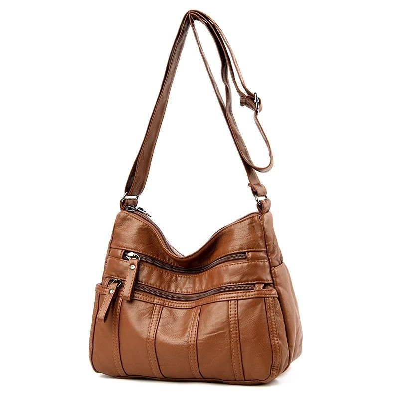 Túi nữ da mềm đeo chéo ngăn 2 tầng kích thước 26x19x11cm VDT135 Mun Store 94
