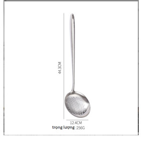 Inox 304 Muôi Đục Lỗ, Cái Vá  Cán Tròn 37cm Vớt Xương, vớt rau củ quả...Tiện Ich.
