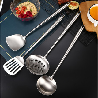 Inox 304 Muôi Đục Lỗ, Cái Vá  Cán Tròn 37cm Vớt Xương, vớt rau củ quả...Tiện Ich.