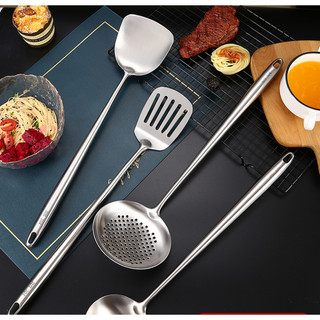 Inox 304 Muôi Đục Lỗ, Cái Vá  Cán Tròn 37cm Vớt Xương, vớt rau củ quả...Tiện Ich.