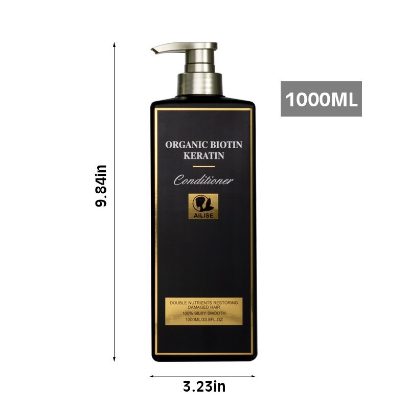 Cặp Dầu Gội Xả Ailise Organic Biotin Keratin 1000ml | Dưỡng Tóc Mềm Mượt, Hỗ Trợ Giảm Gãy Rụng.