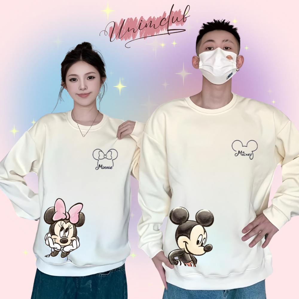 [Nỉ Chân Cua] Áo Đôi Sweater Mickey NY Đeo Túi Nhiều Màu Vải Nỉ Chân Cua Cao Cấp Unim Store - SW22