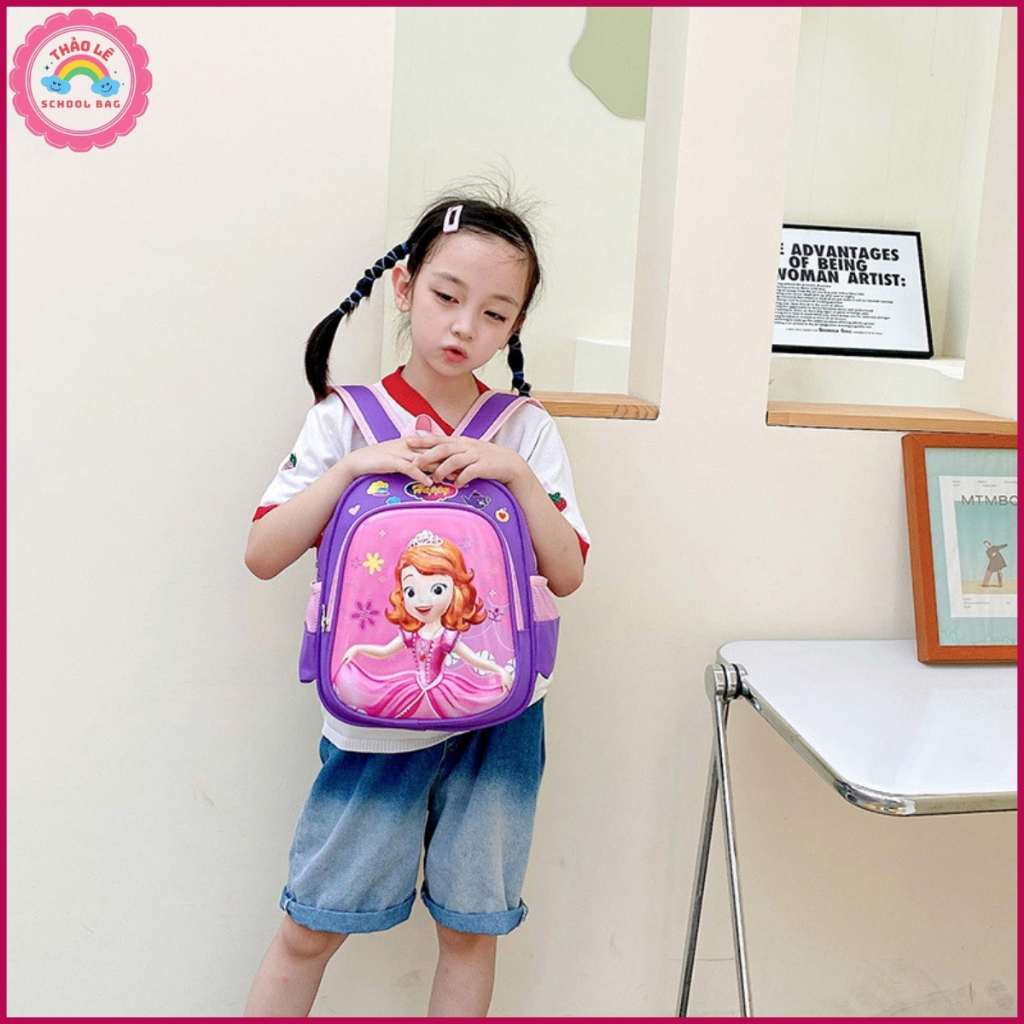 Balo cho bé mầm non hình nổi 3D, cặp trẻ em đi học mẫu giáo 1-6 tuổi labubu elsa người nhện mỹ công chúa kuromi  TL2330