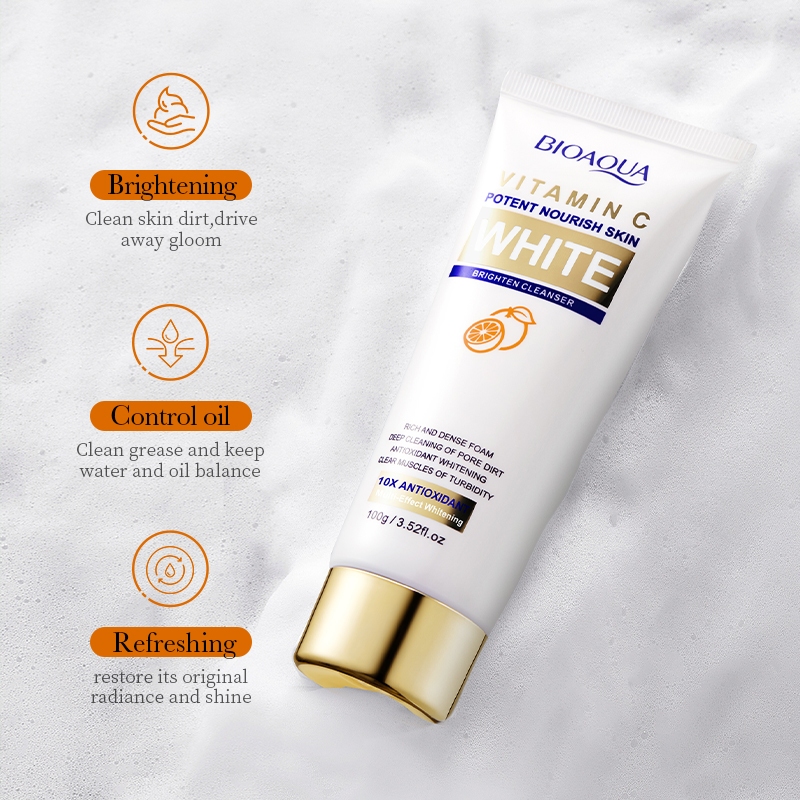 【Mua 1 Tặng 3】sữa rửa mặt trắng da Vitamin C15%  Làm sạch lỗ chân lông Làm sáng dưỡng trắng da Rửa mặt tẩy trang