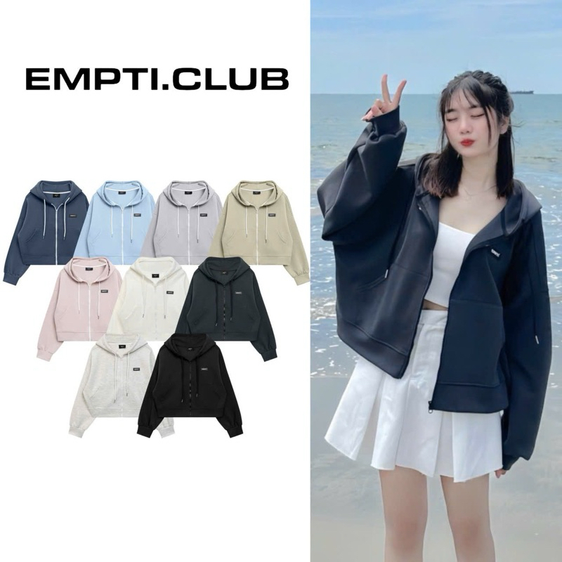 Áo Khoác Hoodie Zip EMPTI CAO SU LỬNG 04 | Shopee Việt Nam