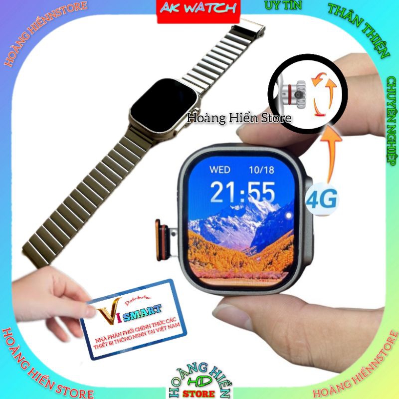 Đồng hồ thông minh ViSmart 5G Dây kim loại sang trọng, HĐH Android có ...
