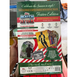 [ Countdown Calendar ] Hộp Thẻ Cầu Thủ Bóng Đá Match Attax 2024/25 24/25 Countdown Calendar  ( 121 Thẻ )