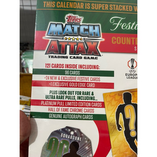 [ Countdown Calendar ] Hộp Thẻ Cầu Thủ Bóng Đá Match Attax 2024/25 24/25 Countdown Calendar  ( 121 Thẻ )