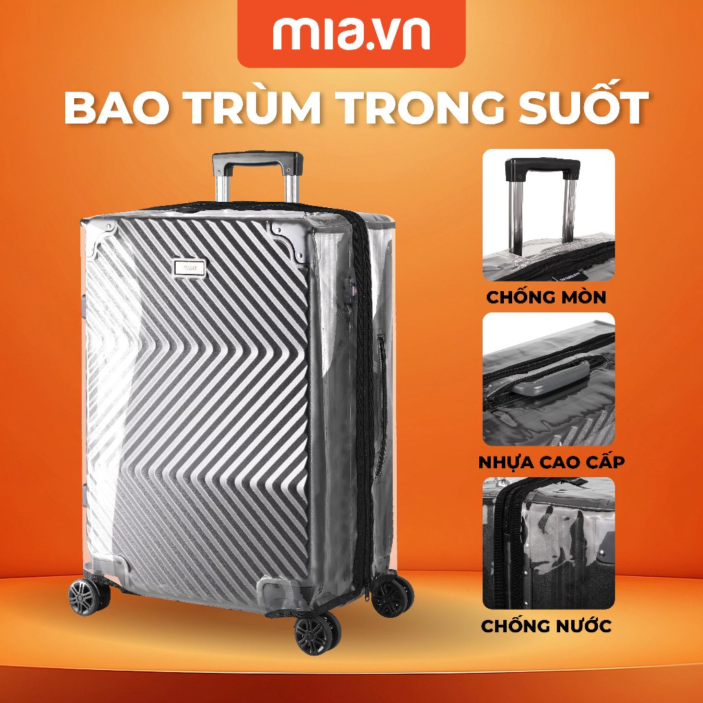 Ảnh Bao Trùm Trong Suốt Bảo Vệ Vali Du Lịch MIA Clearguard Cover  - Chống Trầy Xước, Kích Thước Đầy Đủ Size 1