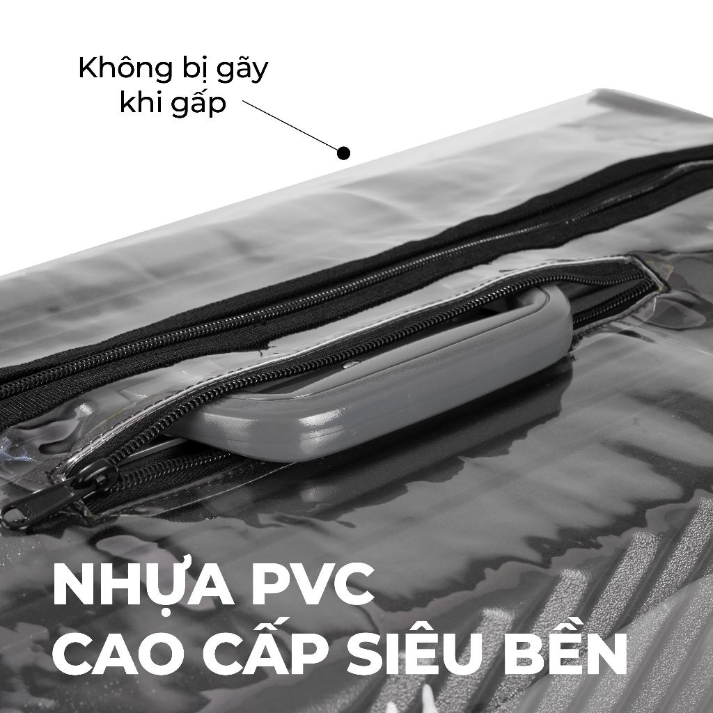 Ảnh Bao Trùm Trong Suốt Bảo Vệ Vali Du Lịch MIA Clearguard Cover  - Chống Trầy Xước, Kích Thước Đầy Đủ Size 4