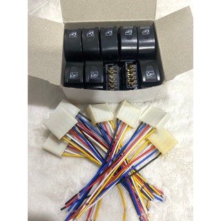 Công tắc bấm kính 5 chân thẳng, công tắc bấm kính ô tô ( số 8 thẳng)