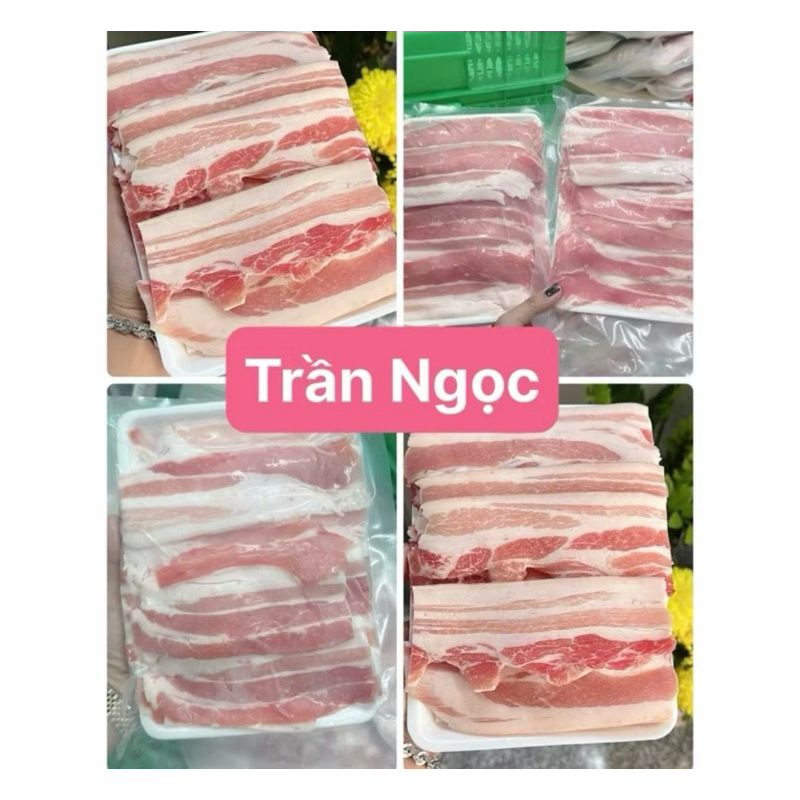 Ba rọi heo rút sườn cắt lát nhúng lẩu - nướng - xào 1 khay 500gr (giao ...