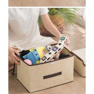 Hộp vải đựng đồ, đựng quần áo, đồ lót gấp gọn,  HỘP VẢI CÓ NẮP ĐẬY - HOP003