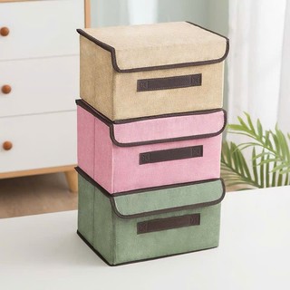 Hộp vải đựng đồ, đựng quần áo, đồ lót gấp gọn,  HỘP VẢI CÓ NẮP ĐẬY - HOP003