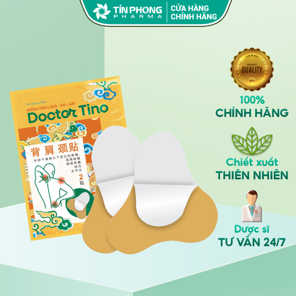 Ảnh Miếng Dán Lưng Vai Gáy Doctor Tino Hình Chữ X, Y, Chữ Nhật Hỗ Trợ Làm Giảm Các Cơn Đau Hộp 6 Miếng 2