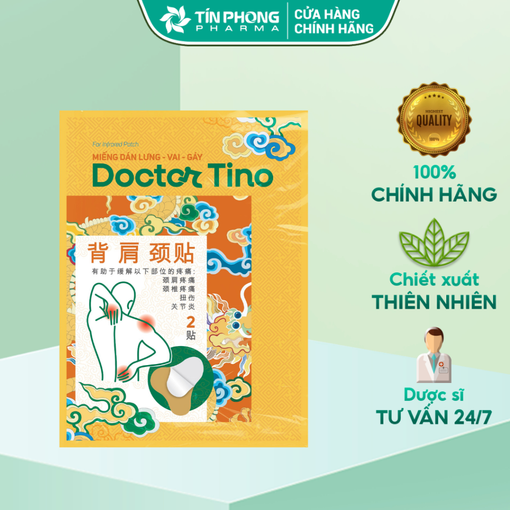 Ảnh Miếng Dán Lưng Vai Gáy Doctor Tino Hình Chữ X, Y, Chữ Nhật Hỗ Trợ Làm Giảm Các Cơn Đau Hộp 6 Miếng 3