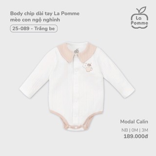 La pomme AW2024 BST set sơ sinh La Pomme mèo con ngộ nghĩnh - Trắng be cho bé