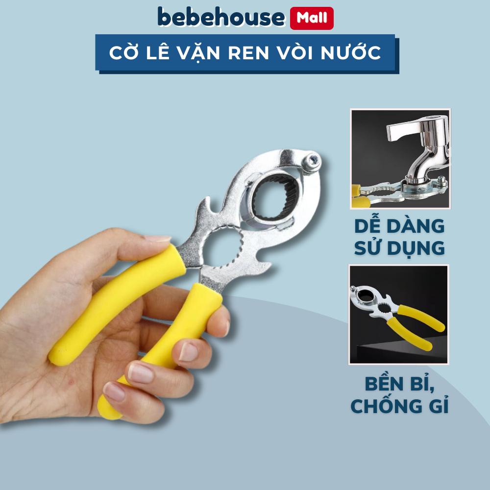Cờ Lê Đa Năng Vặn Ren Vòi Nước Tay Cầm Cao Cấp (Từ 21 Đến 27mm) HT057 BEBEHOUSE