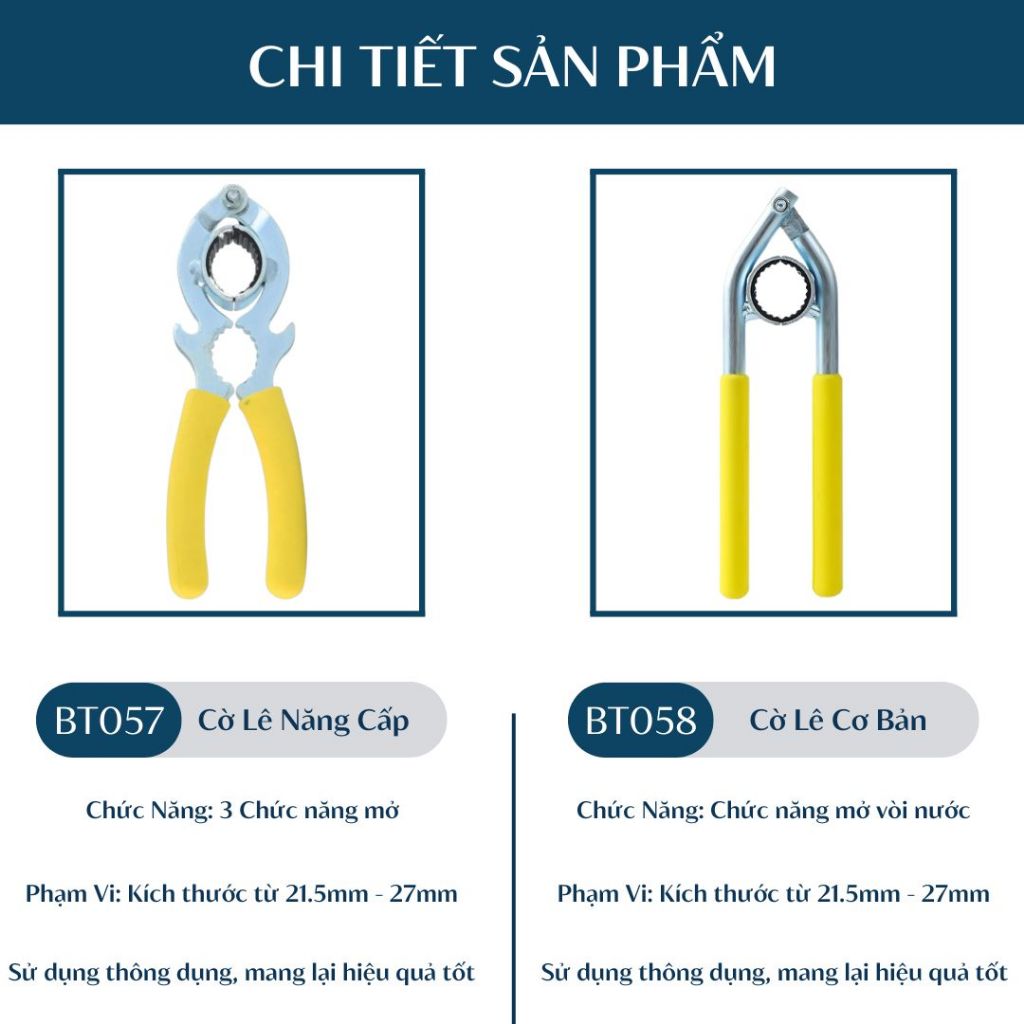 Cờ Lê Đa Năng Vặn Ren Vòi Nước Tay Cầm Cao Cấp (Từ 21 Đến 27mm) HT057 BEBEHOUSE