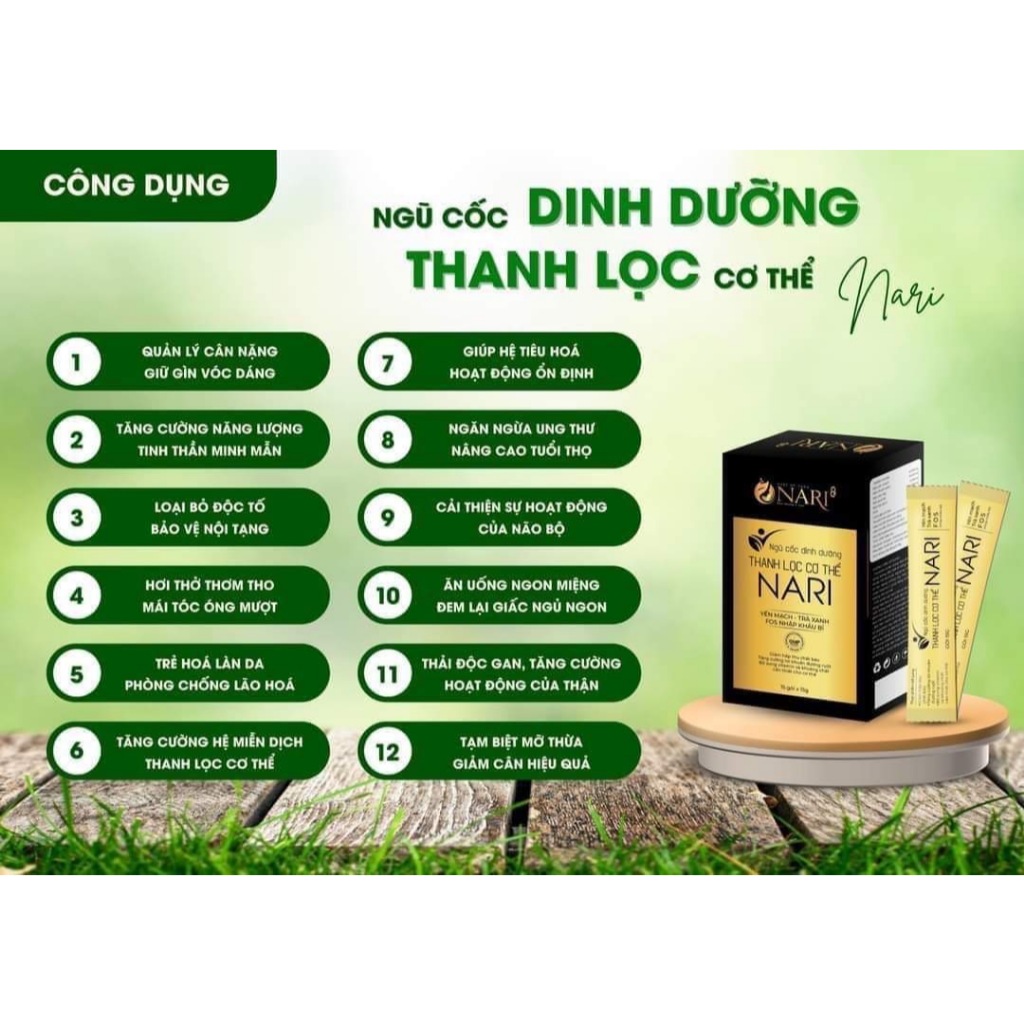 Ngũ cốc dinh dưỡng thanh lọc cơ thể Nari thay thế bữa ăn hỗ trợ giảm cân