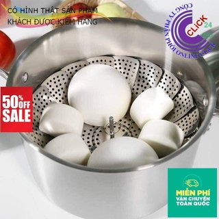 Dụng Cụ Nhà Bếp - Khay, Xửng, Vỉ Hấp Inox Xòe Cánh - Đa Năng 3 Chân Hấp Bánh, Bánh Bao, Đồ Ăn