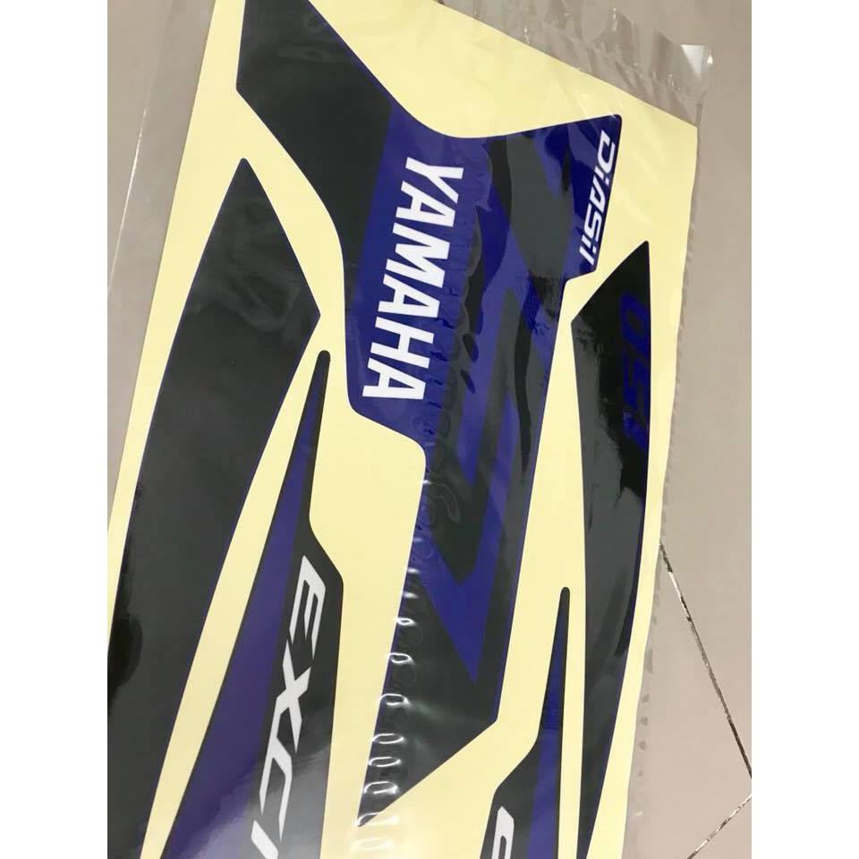 Tem in UV cao cấp. Exciter 150 GP 2019. Decal tem xe ép nhiệt kích thước chuẩn.