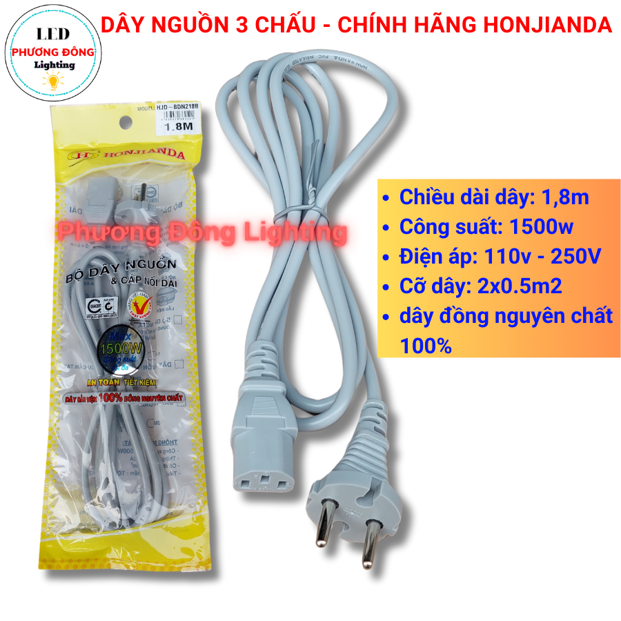 Dây Nguồn 3 Chấu Dành Cho Máy Vi Tính, Nồi Cơm 1,8m