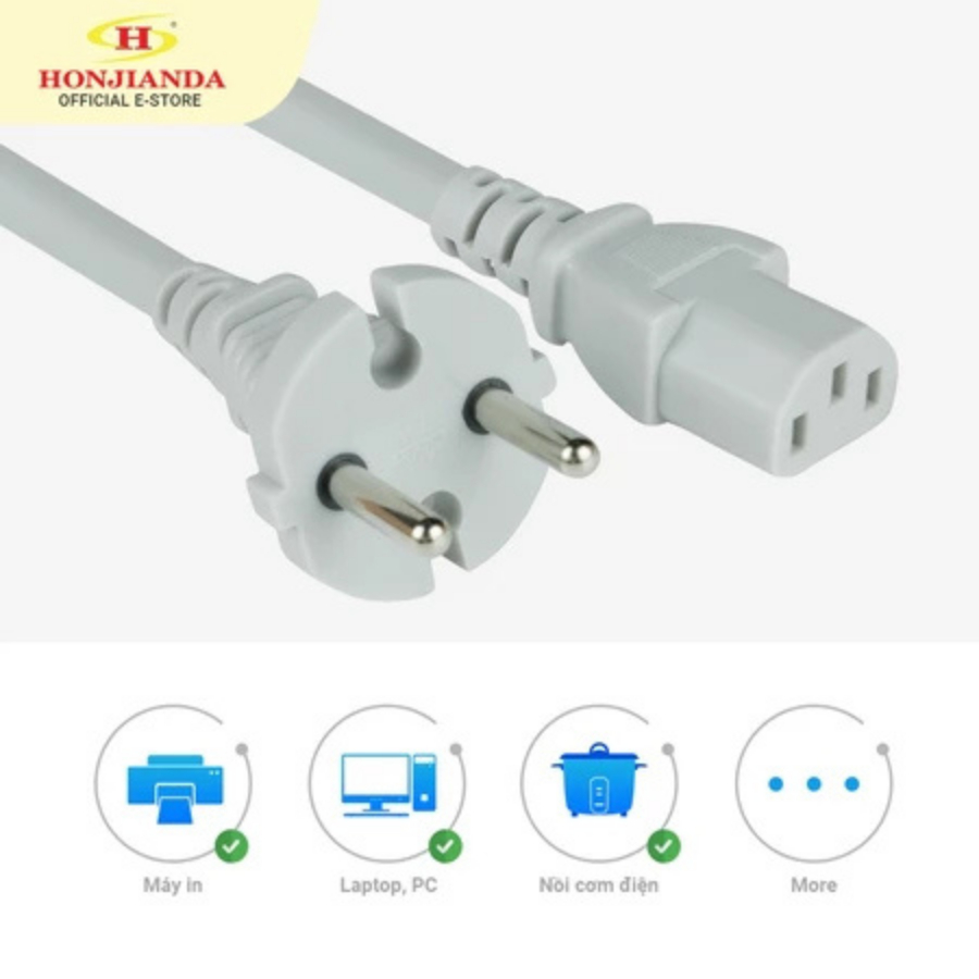 Dây Nguồn 3 Chấu Dành Cho Máy Vi Tính, Nồi Cơm 1,8m