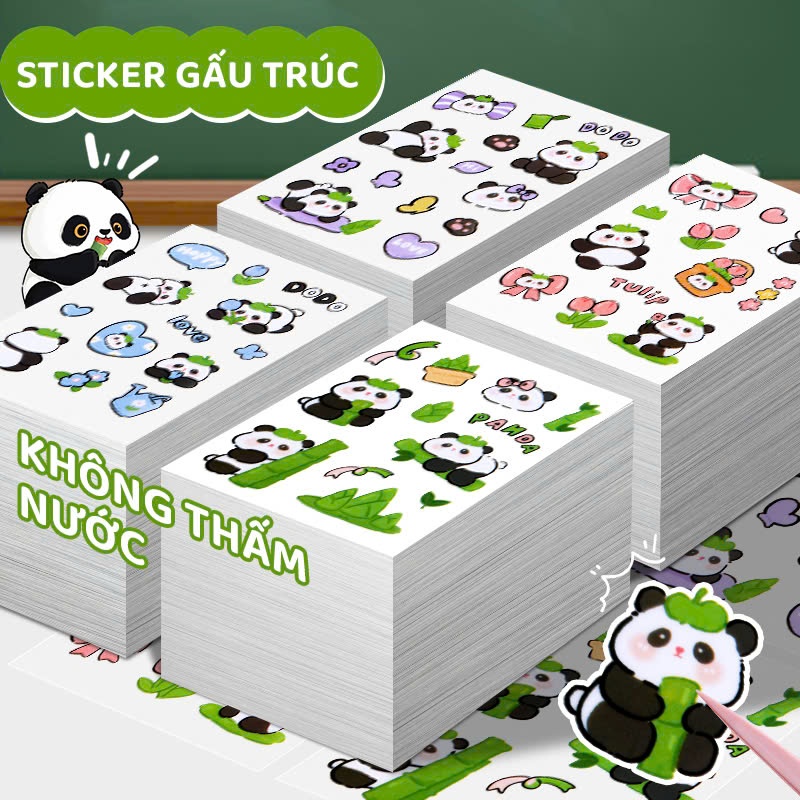 Sticker Gấu Trúc Hình Dán Gấu Trúc Dễ Thương Không Thấm Nước Trang Trí ...