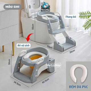 Nắp Thu Nhỏ Bồn Cầu Có Thang Đi Vệ Sinh Cho Bé 2in1, Thang Bô Vệ Sinh Có Tay Vịn Chắc Chắn, Gấp Gọn Dễ Dàng