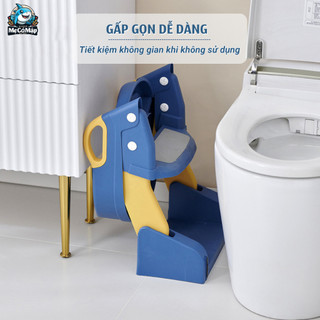 Nắp Thu Nhỏ Bồn Cầu Có Thang Đi Vệ Sinh Cho Bé 2in1, Thang Bô Vệ Sinh Có Tay Vịn Chắc Chắn, Gấp Gọn Dễ Dàng