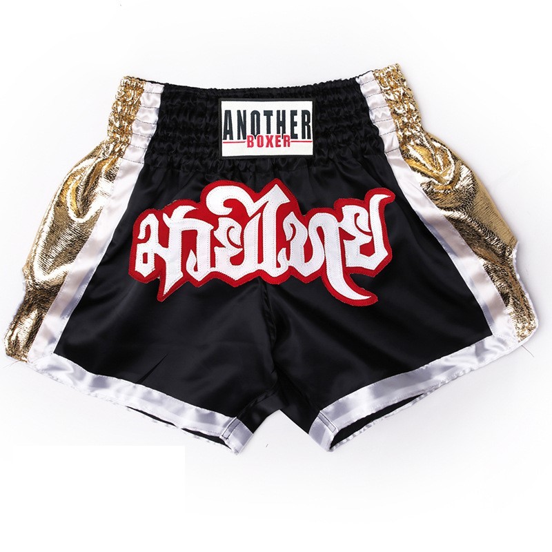 Quần Muay Thai Boxing Kickboxing Another Boxer Black Gold | Shopee Việt Nam