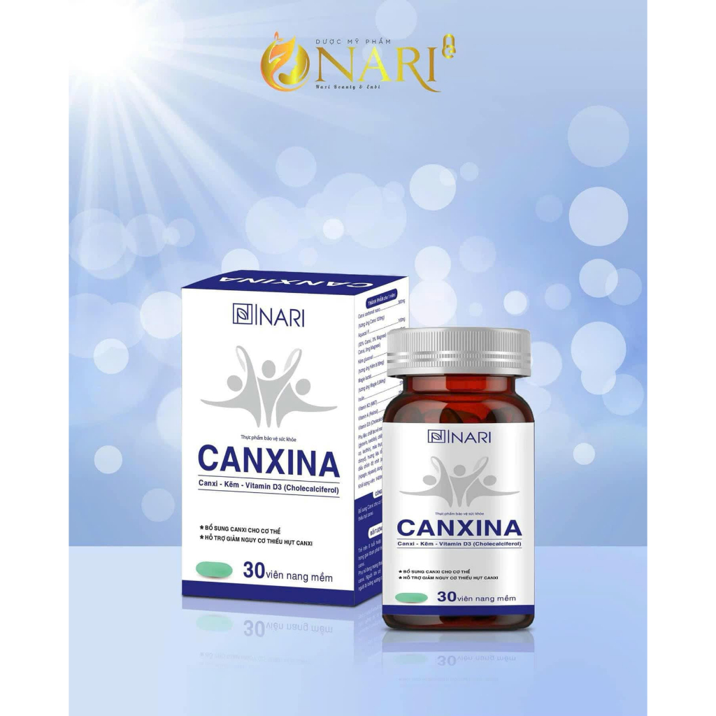 Canxi nano Nari bổ sung canxi kẽm vitamin D3 , K3 , A giúp xương chắc khỏe , tăng chiều cao 30v