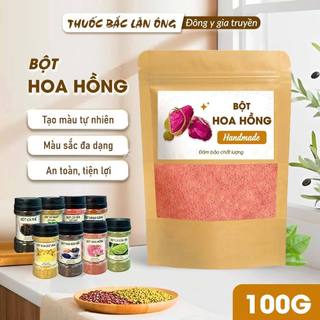 Bột hoa hồng nguyên chất 100g (Làm mặt nạ dẻo, trà dưỡng nhan)