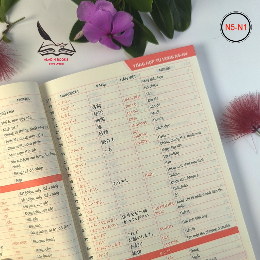 Sách-Tổng Hợp Từ Vựng N5 đến N1-Tiếng Nhật 21 Ngày
