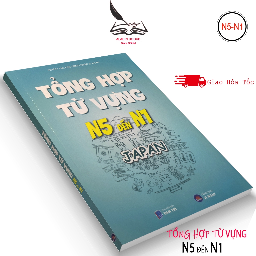 Sách-Tổng Hợp Từ Vựng N5 đến N1-Tiếng Nhật 21 Ngày