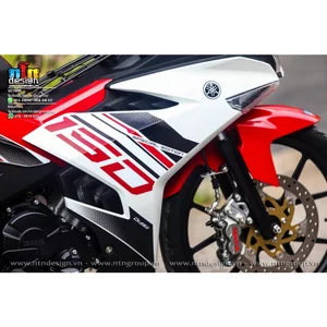 Tem rời Y15ZR phiên bản 2021 trắng đỏ. Decal cao cấp dán xe Exciter 150, chống nước, bền màu