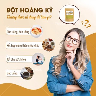 Bột hoàng kỳ nguyên chất 100g, bồi bổ tăng cường miễn dịch - Lãn Ông