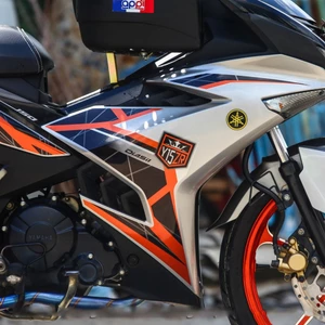 Tem Y15 ZR 150 đen bạc cam. Decal cao cấp dán xe Exciter 150, bền đẹp